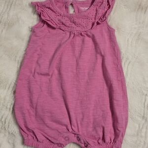 Carter's Pink Eyelet Ruffle Baby Romper